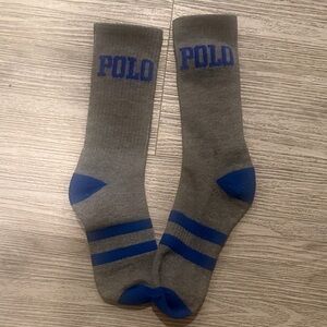 NWOT Polo by Ralph Lauren Men's Gray and Blue Casual Socks